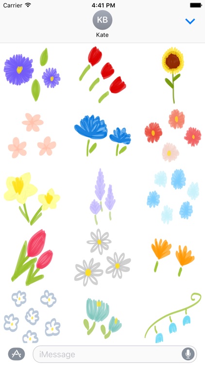 Flower stickers for iMessage - photo emoji flowers