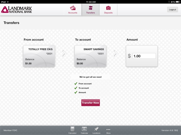 Landmark National Bank for iPad screenshot-3