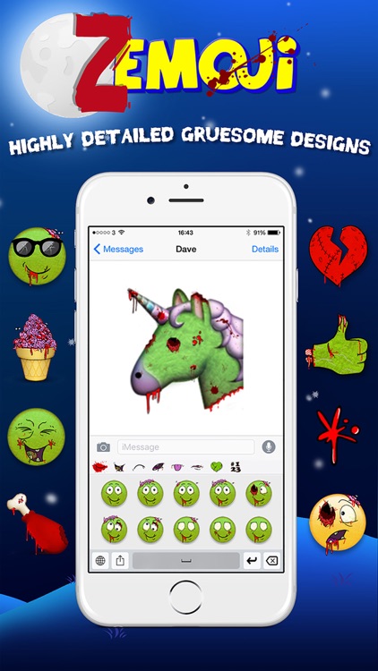 Zemoji Zombie Emoji - Halloween iMessage Stickers