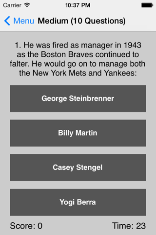 Historic Baseball Teams Trivia screenshot 2