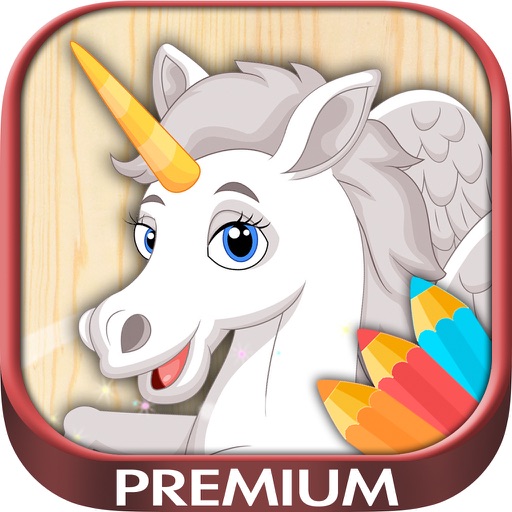 Unicorn & pegasus coloring pages – Premium icon