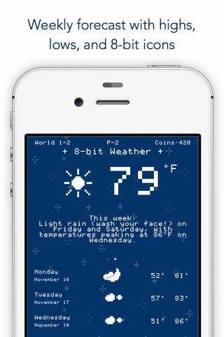 8-bit Weather - hyper local forecasts screenshot 2