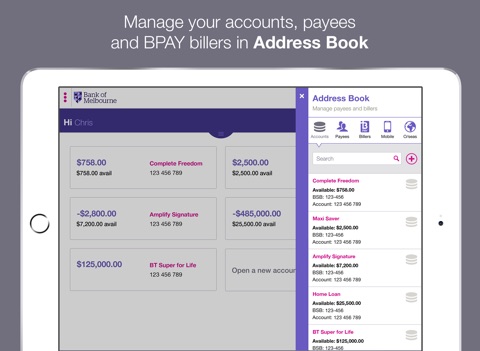 Bank of Melbourne iPad Banking screenshot 3