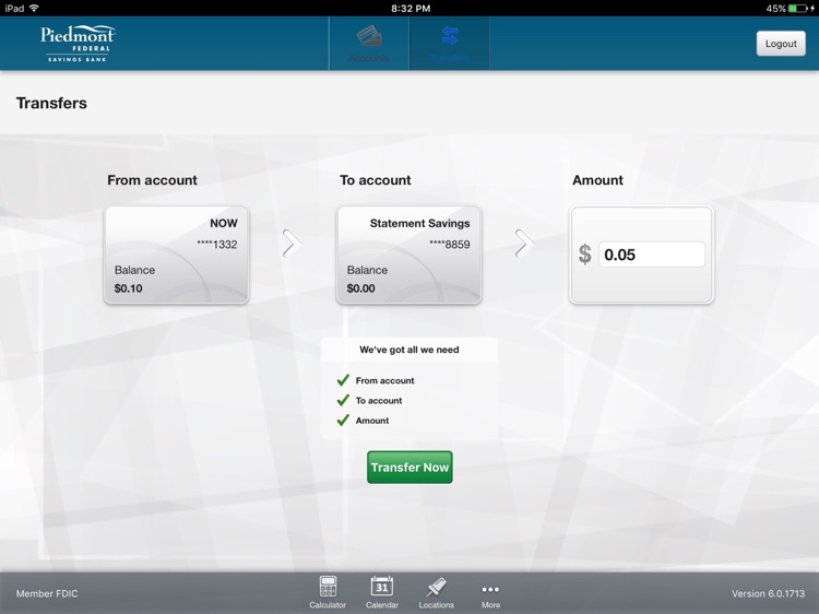 Piedmont Federal Mobile for iPad screenshot-3