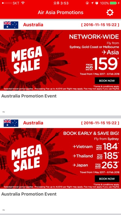 Air Asia Promotions Alarm