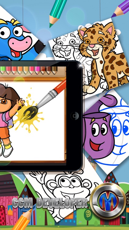 Drawing Desk Coloring Book For Dora The Explorer By Kittikun Sudlhor
