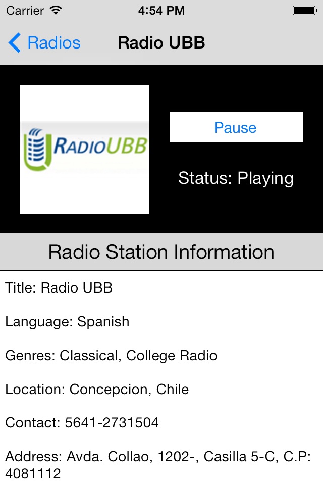 Chile Radio Live Player (Santiago / Spanish / español) screenshot 4