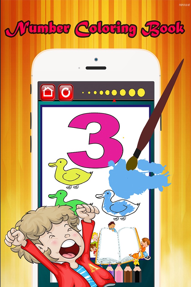 Coloring Book: 123 Write Learn English Number Page screenshot 2