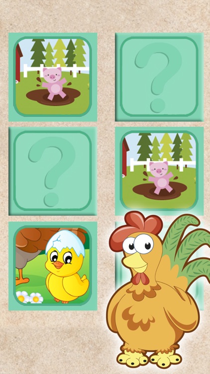 Scratch farm animals & pairs game for kids