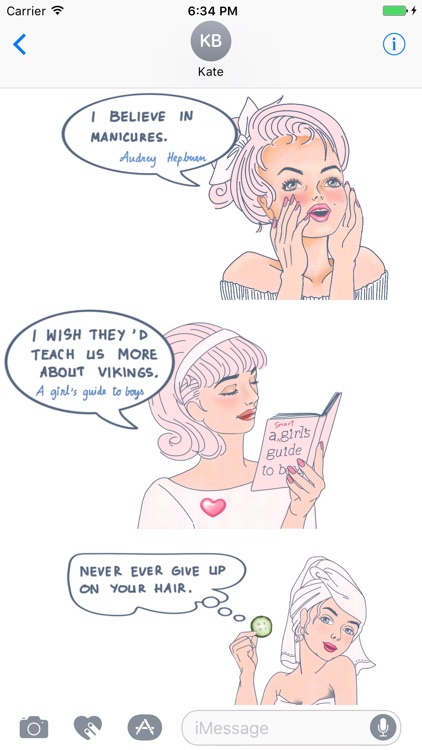 Norma: Vintage Beauty Stickers for Text Messages