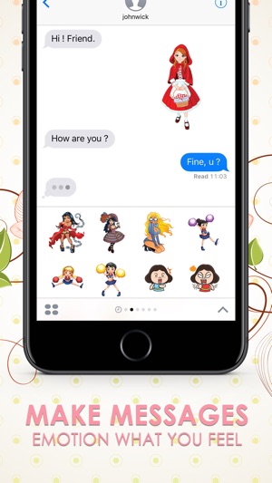 Girls Emoji Stickers Keyboard Themes ChatStick(圖2)-速報App