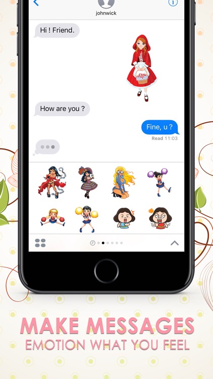Girls Emoji Stickers Keyboard Themes ChatStick