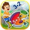 Fishing addition game for kindergarten and first grade math