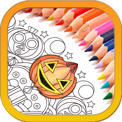 Halloween Mandala Coloring Book for kids Icon
