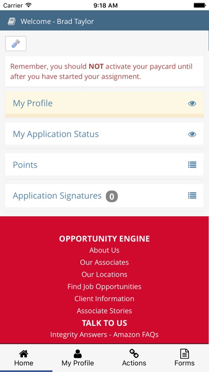 Integrity Employee Portal