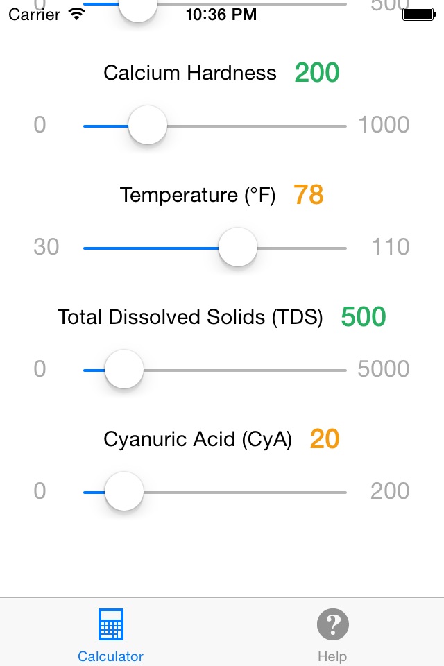 Pool Saturation Index Calculator screenshot 3