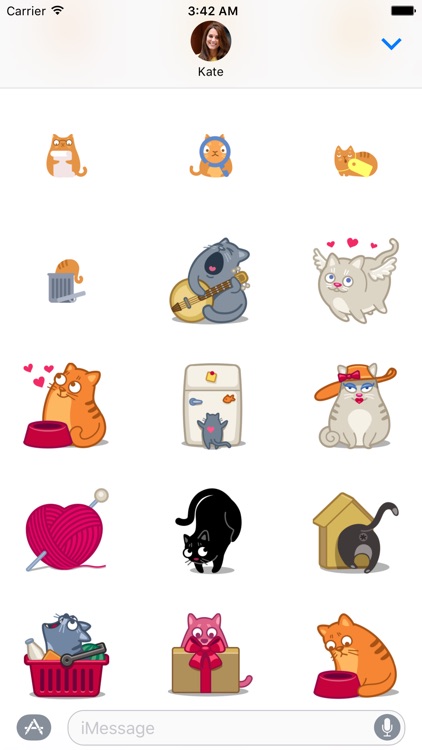 Idiot Cartoon Kitty Sticker Pack