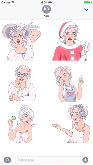 Norma: Vintage Beauty Stickers for Text Messages(圖2)-速報App