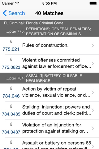 FL Criminal Code (LawStack's Florida Law/Statutes) screenshot 4