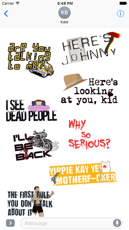 Movie Lines -Best famous quotes hollywood stickers