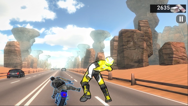 3D Madness Bike Racing: Highway free action with gun, kick, punch screenshot-4