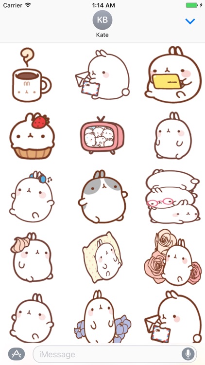 Stickers Molang Cartoon Rabbit Emoticons emoji by Thanh Duong