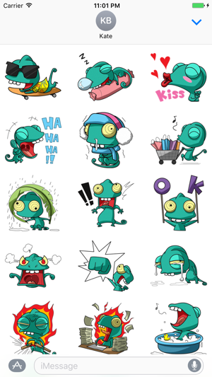 Naughty Chameleon - Cute stickers for iMessage(圖1)-速報App