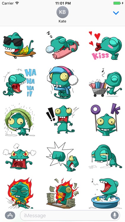Naughty Chameleon - Cute stickers for iMessage