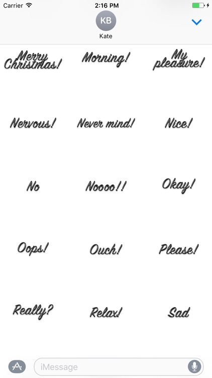 Expressions Crispy Black Stickers for iMessage screenshot-4