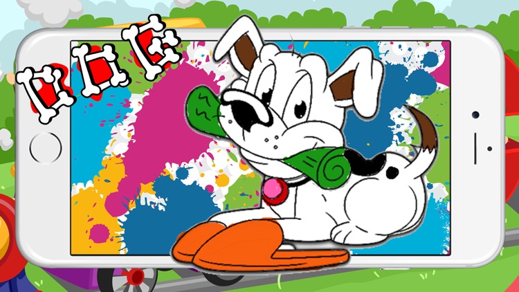 Cute Dog Coloring Paint - Activities Finger Pages