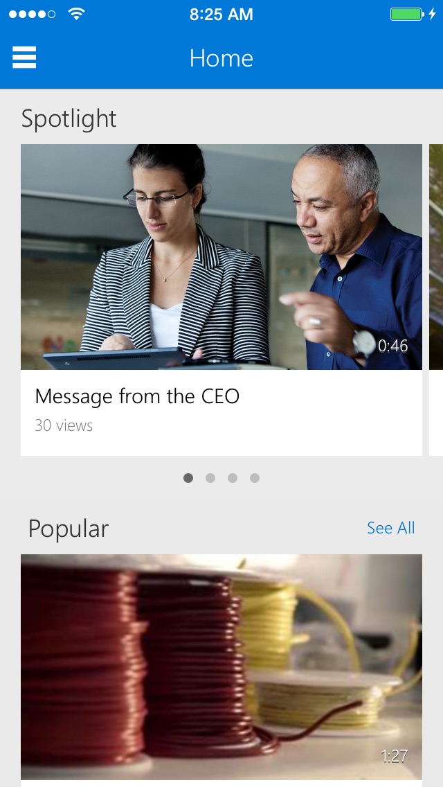 Office 365 ビデオ for iPhoneのスクリーンショット1 Office 365 ビデオ for iPhoneのスクリーンショット1
