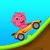 Happy Pink Pig Car Racing
