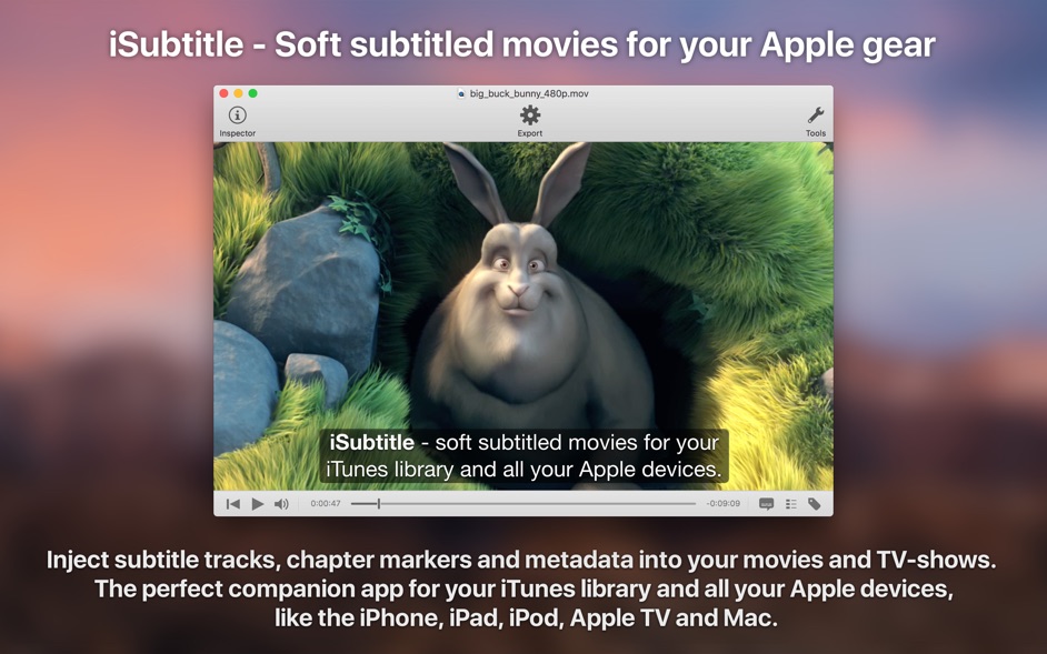 iSubtitle 3.1  Soft subtitled movies for your Apple gear
