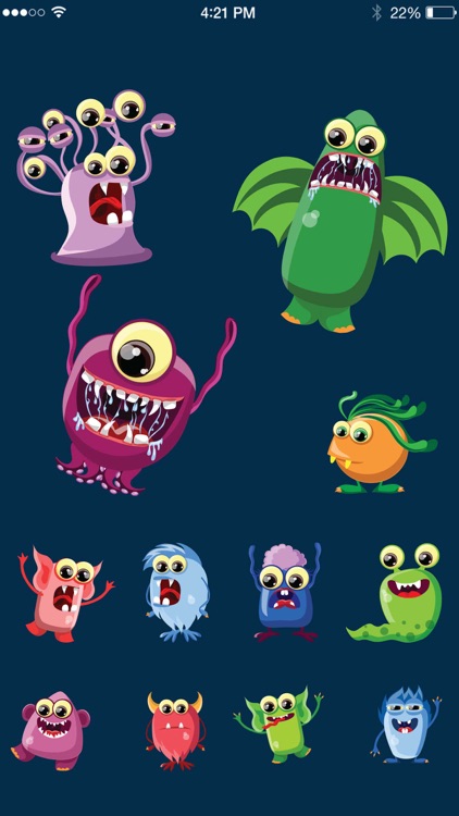 Cartoon Monsters Stickers
