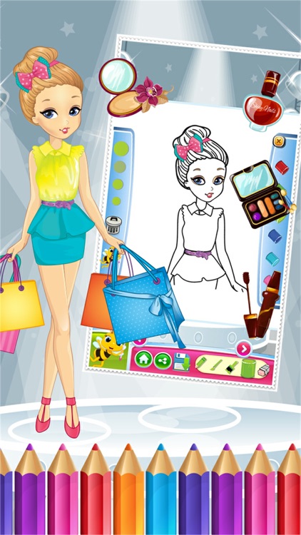 Pretty Girl Fashion Colorbook Drawing to Paint Coloring Game for Kids screenshot-4