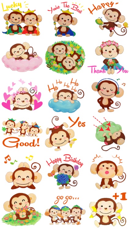 Cute Little Monkey Stickers! Lovely Pack!