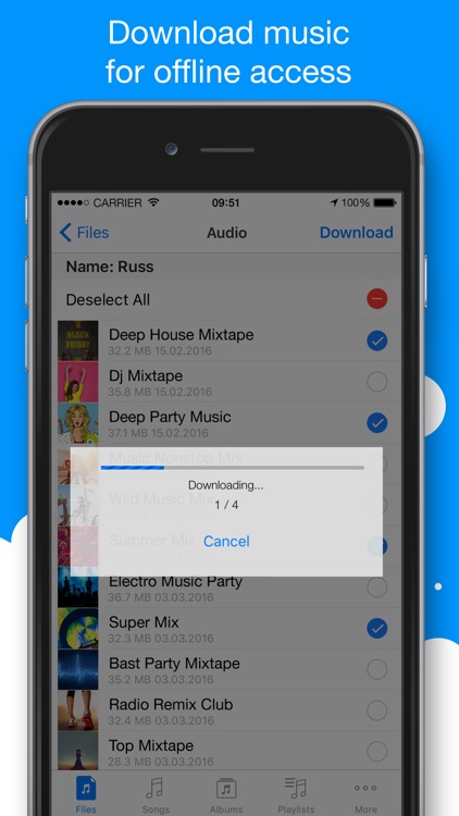Musicloud - MP3 and FLAC Music Player for Cloud Platforms.