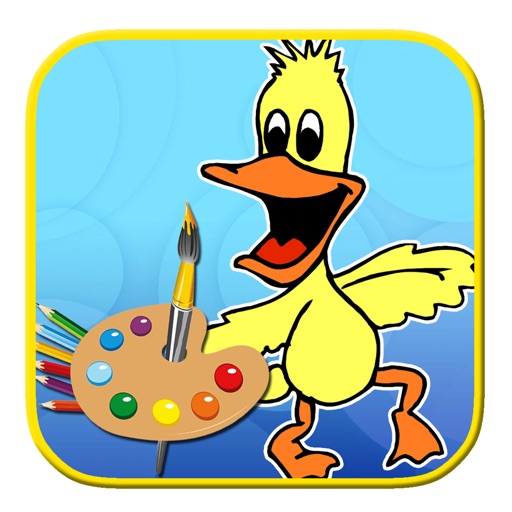 Draw Game Duck Patry Coloring Page Free For Kids icon