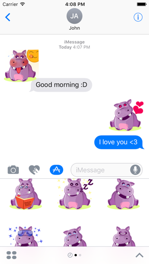 Hippo Cute Sticker