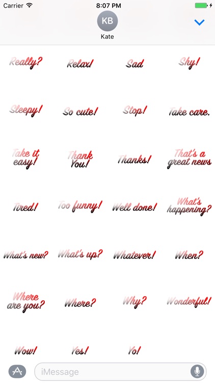 Expressions Red Grey Stickers for iMessage screenshot-3