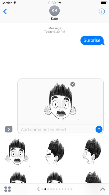 Spiky Hair Boy emoticons - Facial Expression screenshot-3