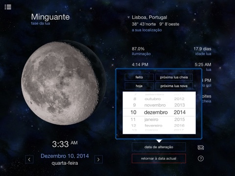 Lunar Phases Full calendar for the moon screenshot 2