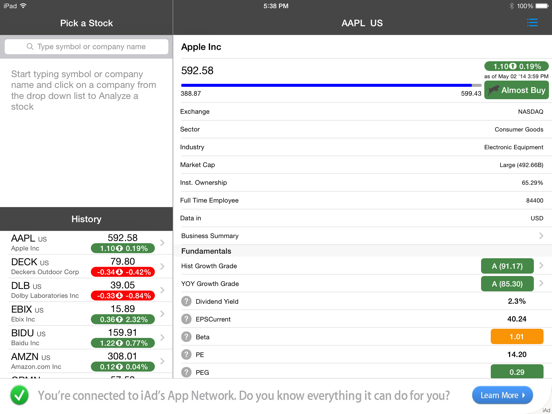 Screenshot #4 pour Stock Value Analyzer Lite