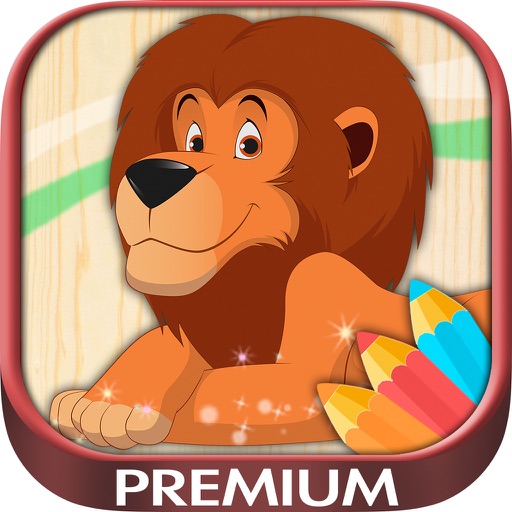 Learning game to paint animals with color -Premium Icon