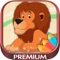 Learning game to paint animals with color -Premium