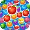 Waterring free fruit match-3 puzzle game, connect the same color fruits vertically, horizontally or diagonally as much as you can