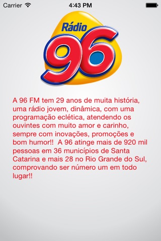 96 FM Concórdia screenshot 3