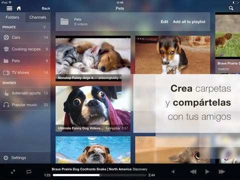 OrganizeTube for iPad screenshot 2