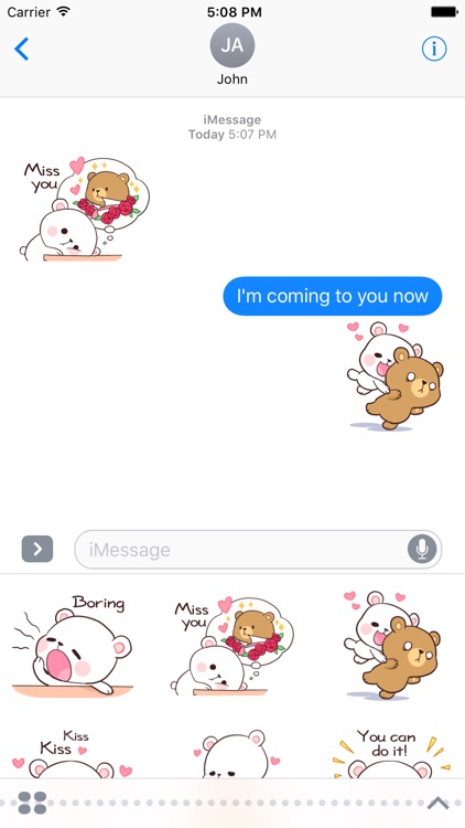 Bear Couple: Milk & Mocha - stickers for lovers screenshot-0