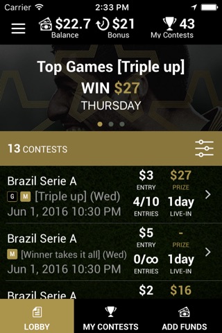 TheSix - Daily Fantasy Soccer screenshot 2